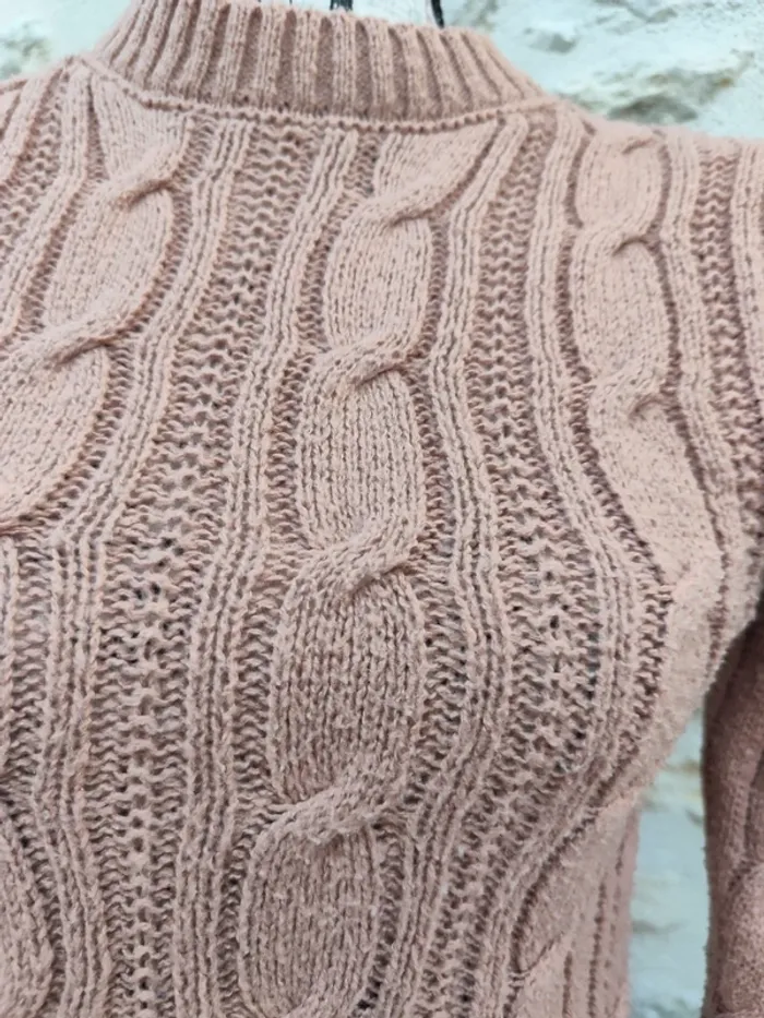 Joli pull maille vieux rose taille M - photo numéro 2