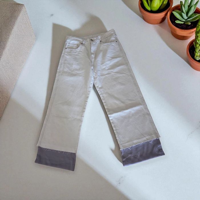 Jeans a jambes large Zara blanc taille M