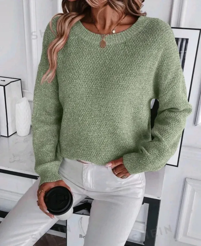 Pull vert chiné shein taille M 38 neuf - photo numéro 4