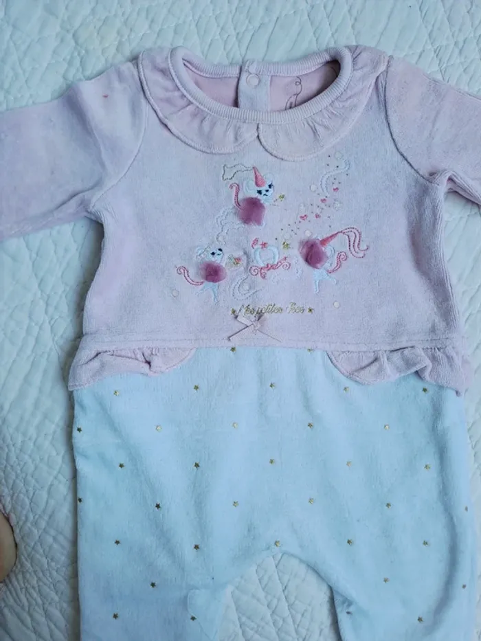 Lot 6 pyjama velours - 3 mois - photo numéro 10