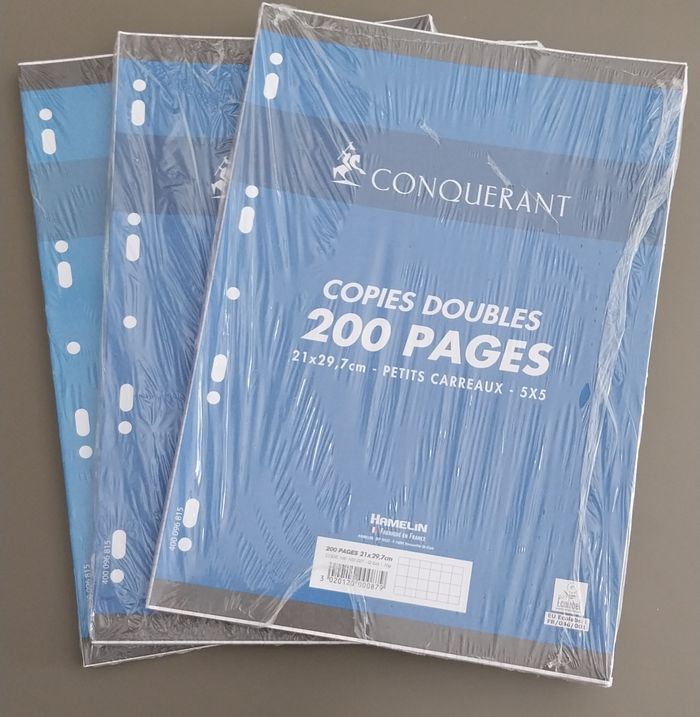 Copies doubles petits carreaux