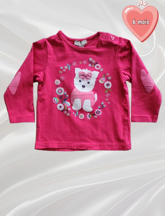 T-shirt haut manches longues fille 6 mois