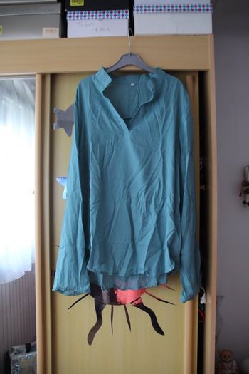 tunique/chemisier gris/bleu