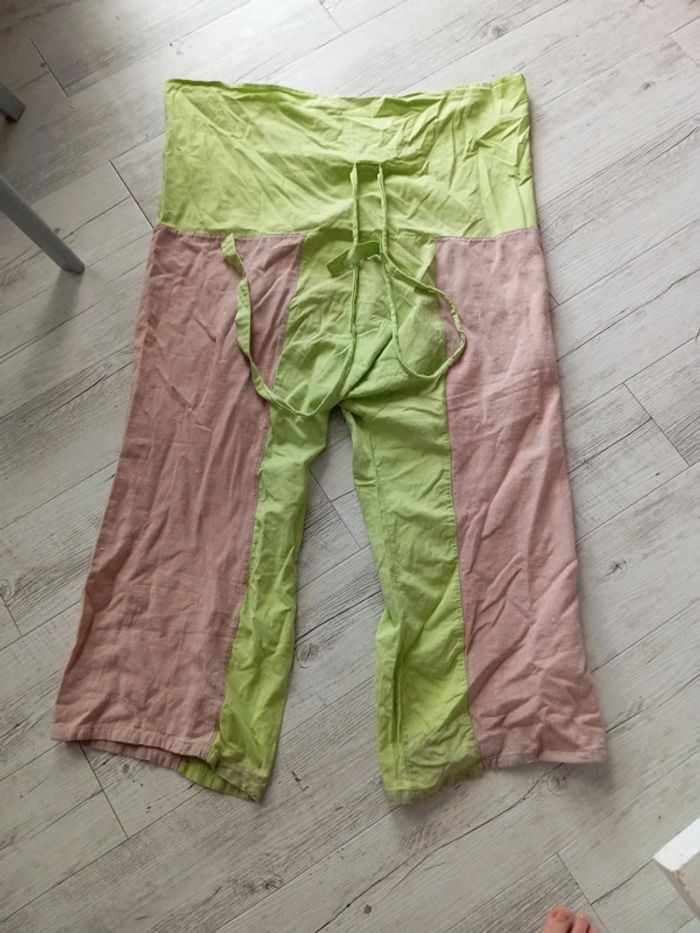 Pantalon coton extra large bicolore - photo numéro 6