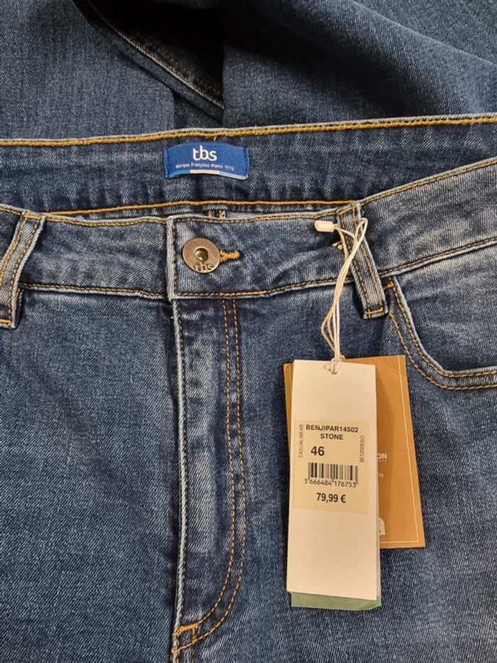 TBS Jean Homme coton recyclé indigo Benjipar * taille 46 * - photo numéro 4