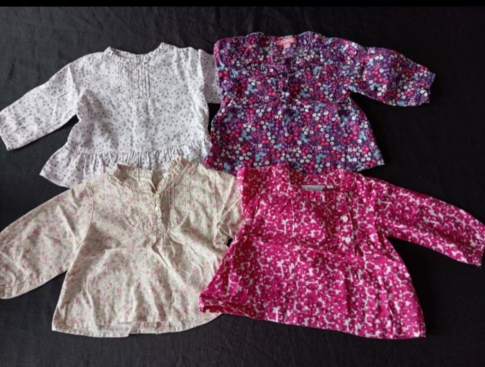 Lot blouses fleuries fille 6 mois