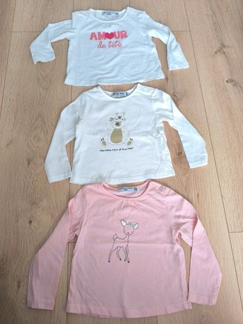 Lot de 2 t-shirts fille FPC et NPO Baby + 1 FPC offert - Taille 18 mois - 81 cm