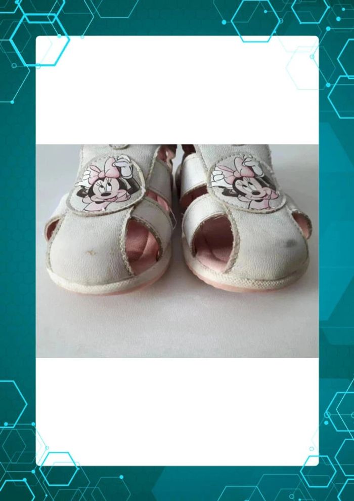 Sandales bebe fille tout terrain à scratch - minnie blanche disney  Taille 22 - photo numéro 6