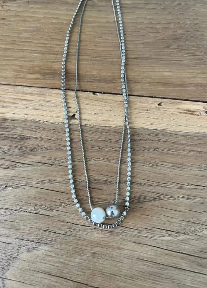 Collier double en acier inoxydable - photo numéro 2