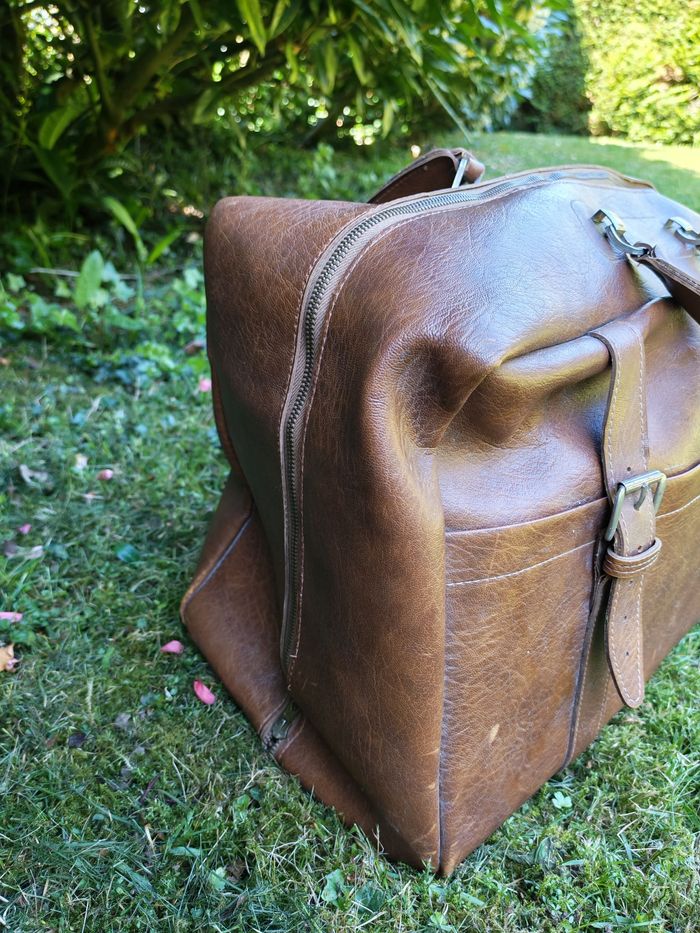 Sac de voyage marron ancien - photo numéro 10