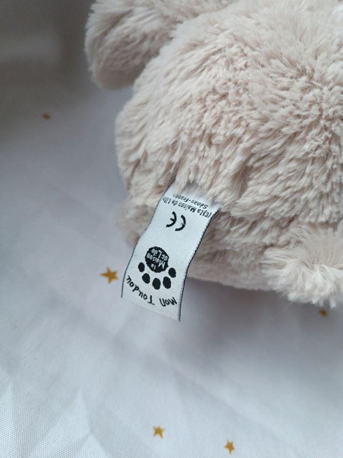 Peluche plush Teddy bear ours nounours ourson écharpe boule beige crème doudou toudou lilo - photo numéro 9