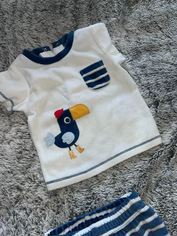 Ensemble velours bebe 3 mois short et tee shirt - photo numéro 4