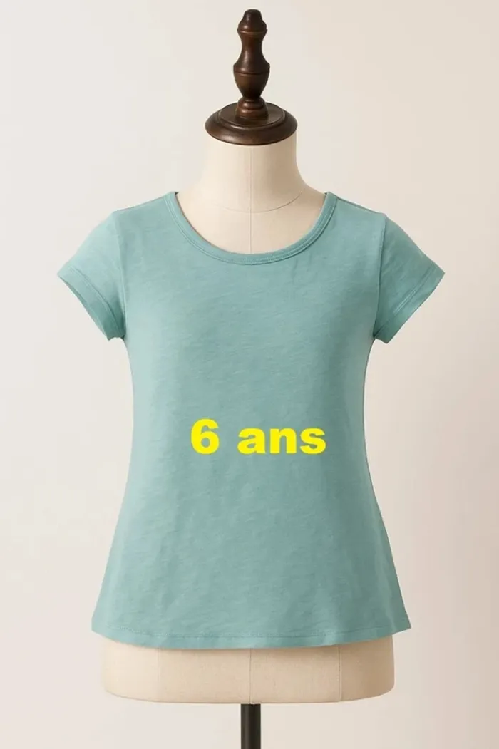 Tee shirt manche courte vert eau Poivre Blanc Taille 6 ans
