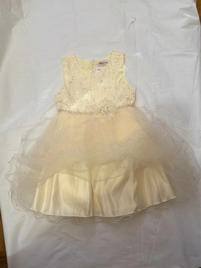 Robe festive jaune pour filles - photo numéro 3