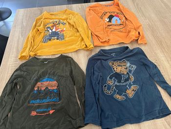 4 lots tee shirts manche longue 3/4 ans