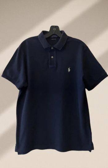 Polo marine custom slim fit taille M - Ralph Lauren