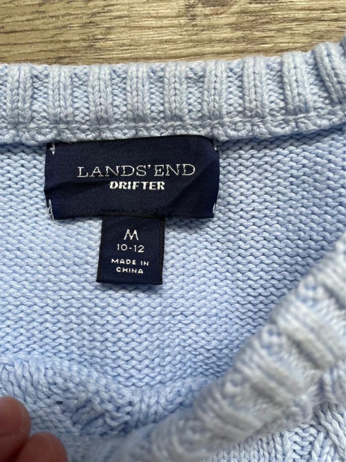 Pull torsadé Lands' end Bleu - Taille M - photo numéro 2