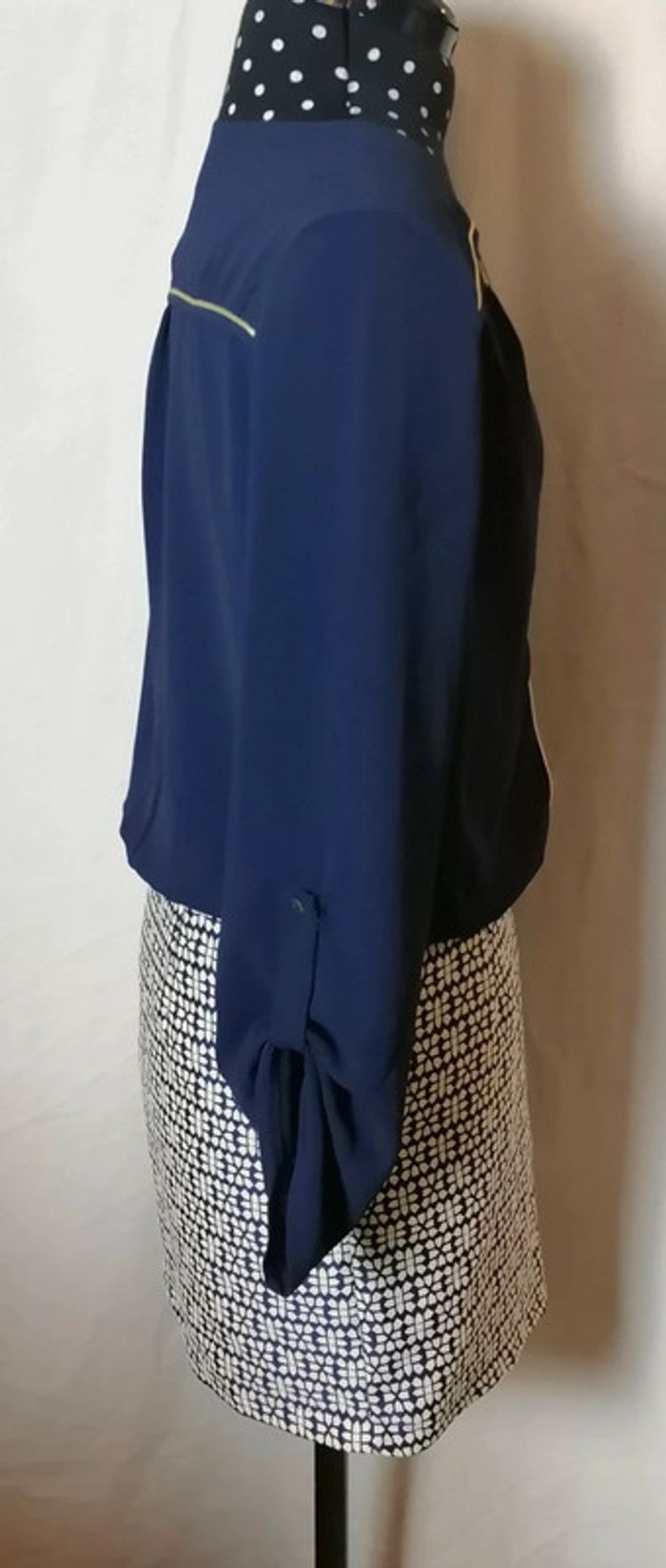 Robe 2 en 1 bleu marine blanc fluide taille S It Hippie - photo numéro 5