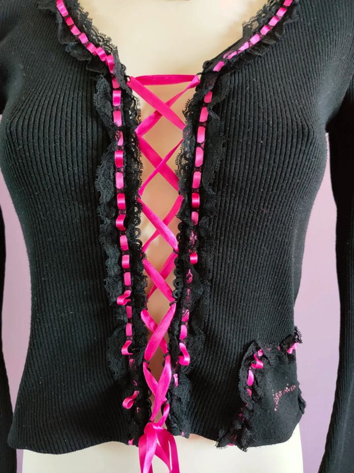 Pull corset vintage laçage Y2k - photo numéro 7