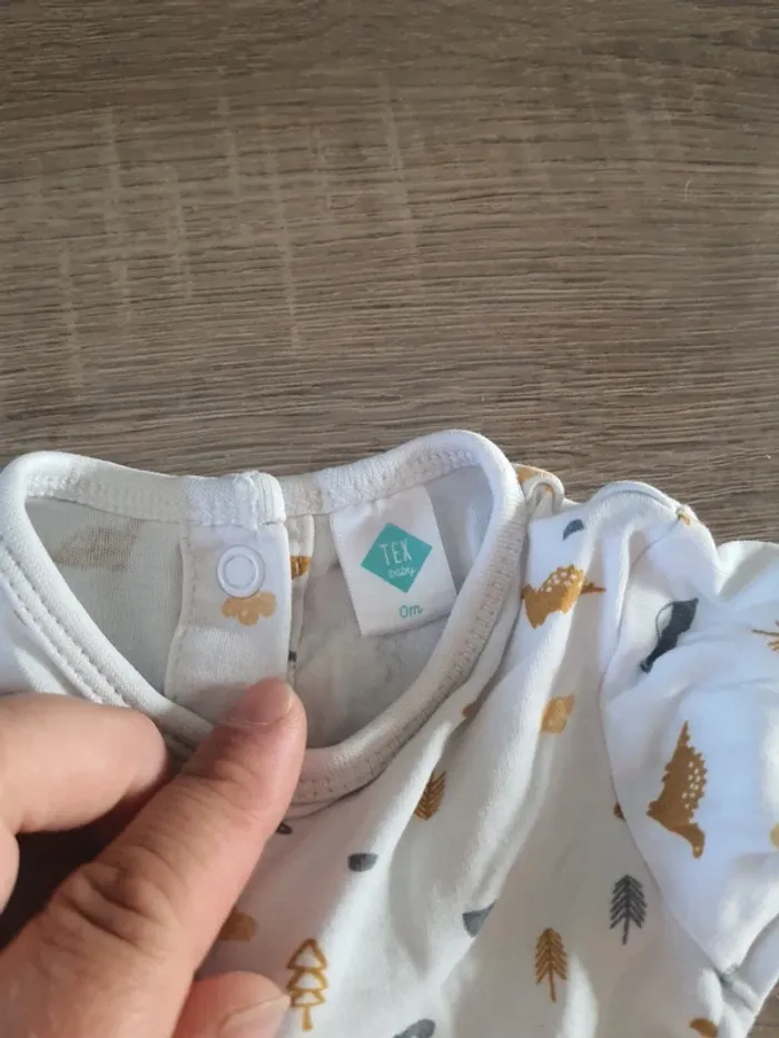 Pyjama dinosaures blanc léger taille naissance - photo numéro 3