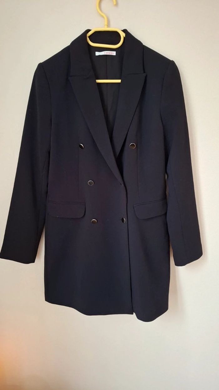 Veste de blazer longue camaïeu - photo numéro 4