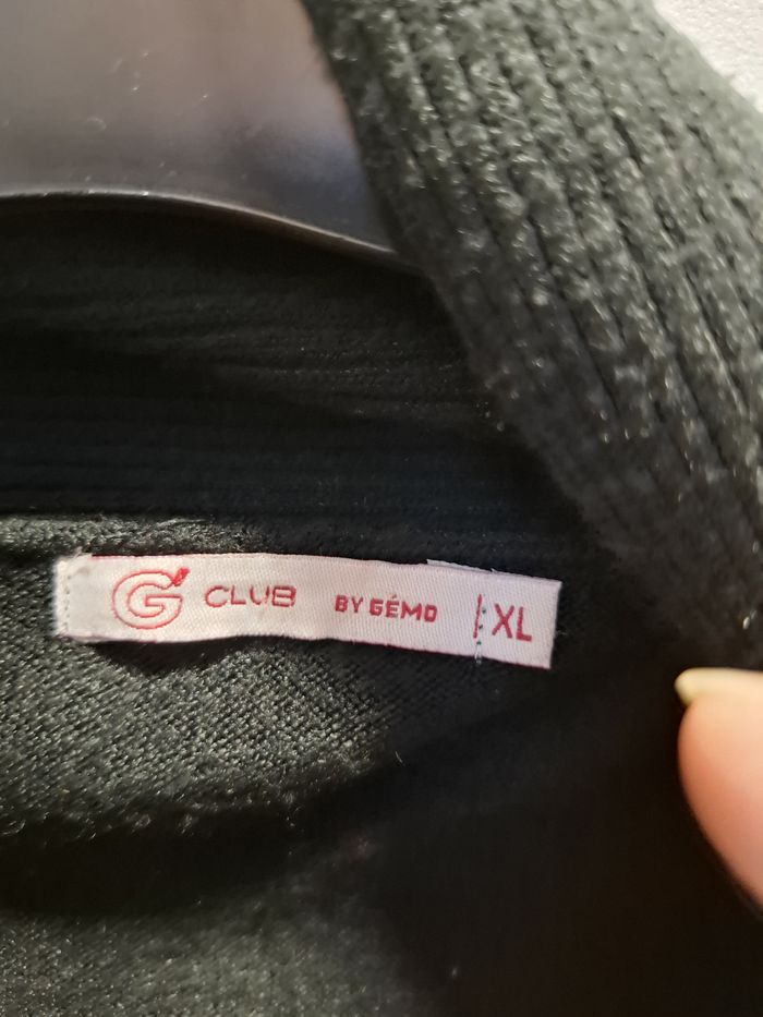 Beau gilet femme long G'Club by Gémo XL col châle noir très bon état - photo numéro 2