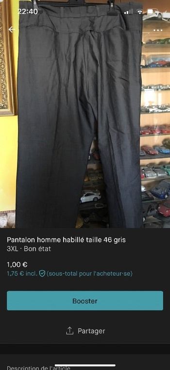 Pantalon homme habillé taille 46