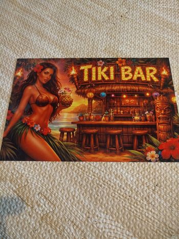 Plaque publicitaire motif tiki bar neuf