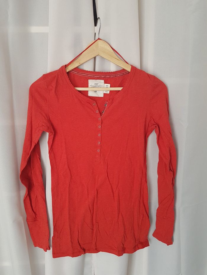 Haut manche longue tunisien rouge corail