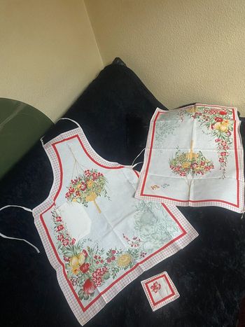 Ensemble tablier torchon manique