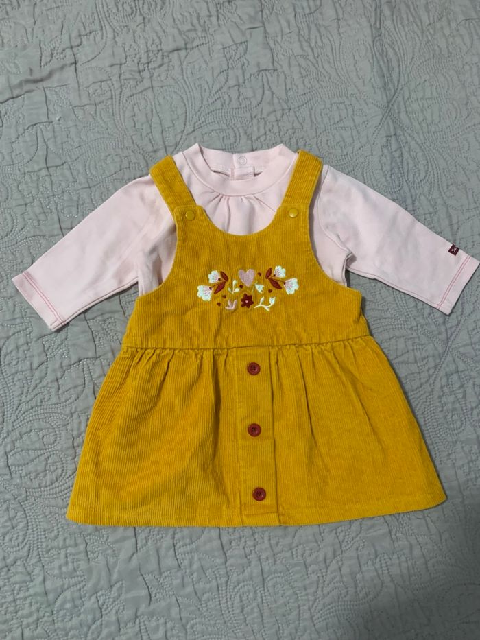 Robe salopette + haut manches longues