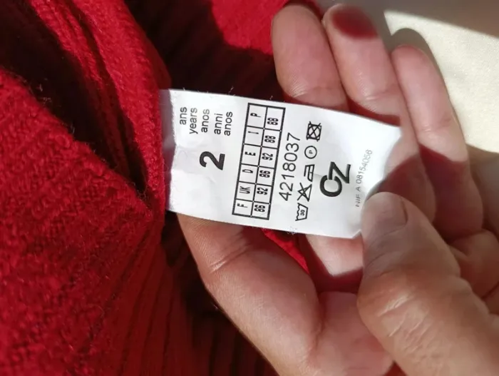 Pull en laine épais d'hiver Snoopy rouge et gris 24 mois - photo numéro 3