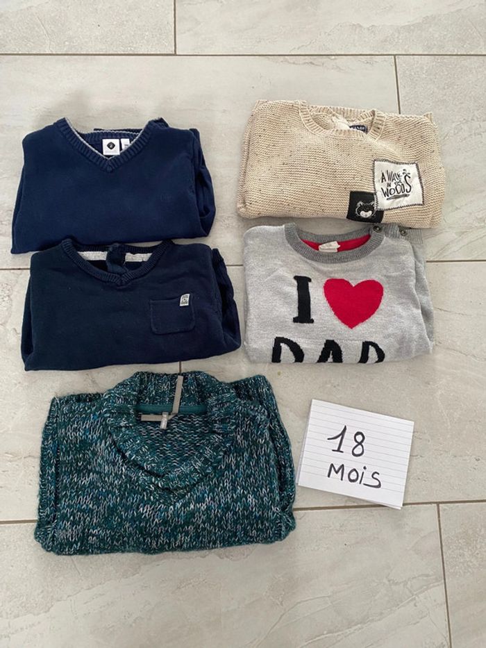 Lot de 5 pulls 18 mois