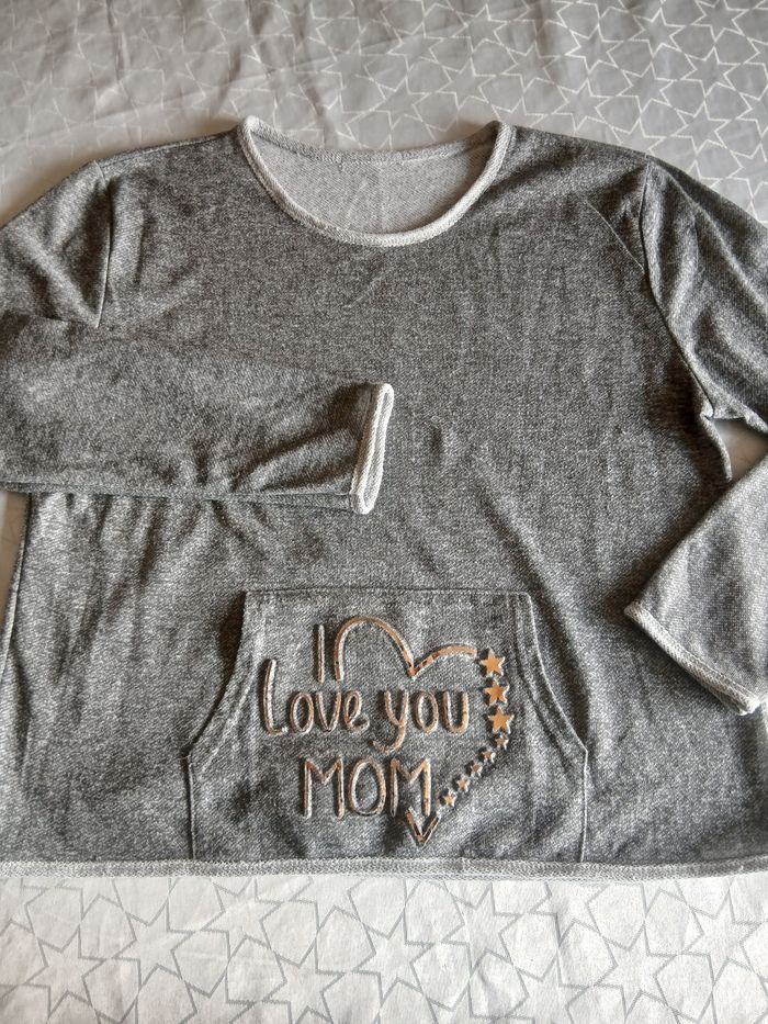 Pull gris Love you mom XL/XXL