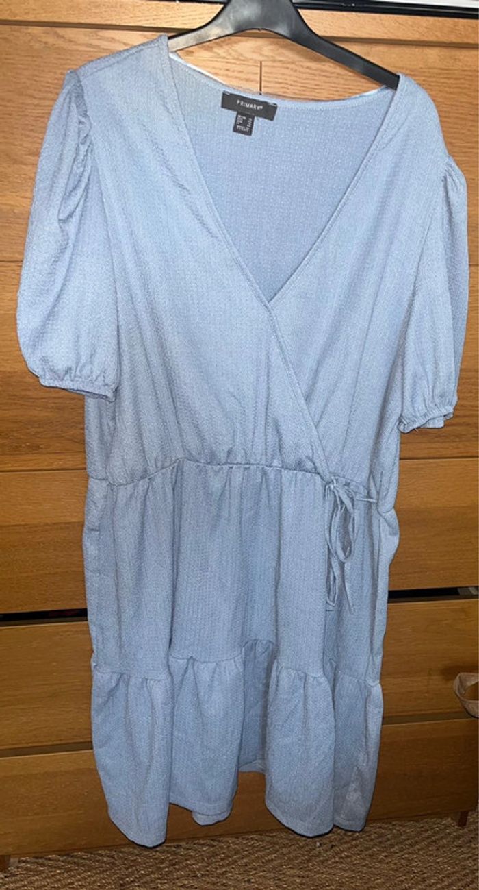 Robe manches courtes bouffantes bleu Primark