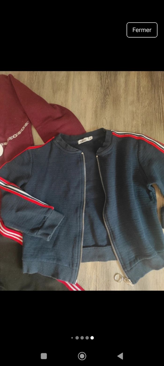 Lot habits fille 5 ans avec pull gilet et pantalon - photo numéro 7