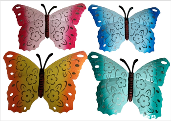 Décoration Papillon Métal de 20cm hauteur/30cm largeur Effet 3D 4Pcs Coloré