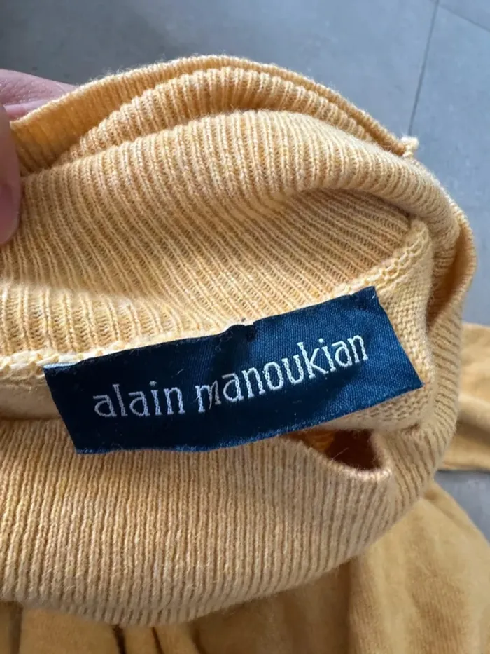 Pul col roulé Alain Manoukian jaune, très bon état, taille 50 - photo numéro 3