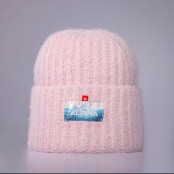 Bonnet rose 100% laine Alpina Swiss