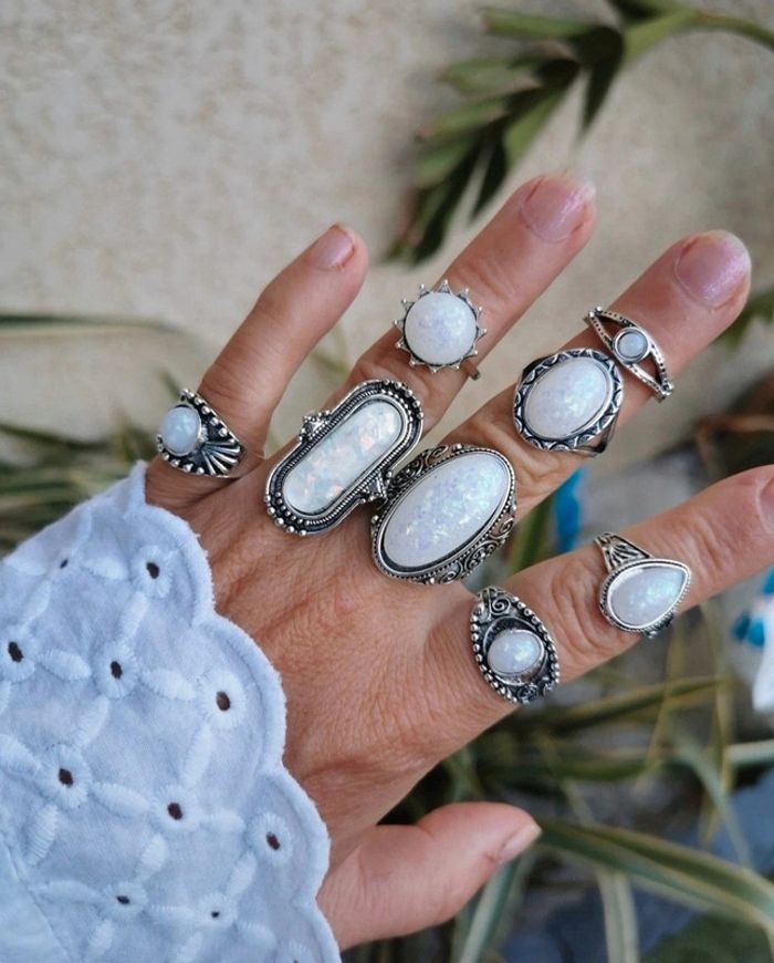 A43 Lot de 8 bagues bohème rétro diverses taille neuve - photo numéro 3