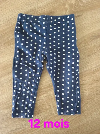 Legging bleu a pois 12 mois