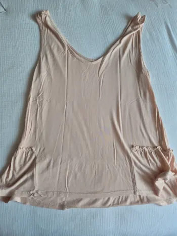 Débardeur Camaïeu rose saumon irisé taille L