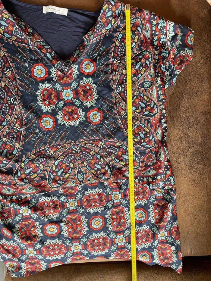 Haut motifs bohème fleurs promod T xl - photo numéro 7