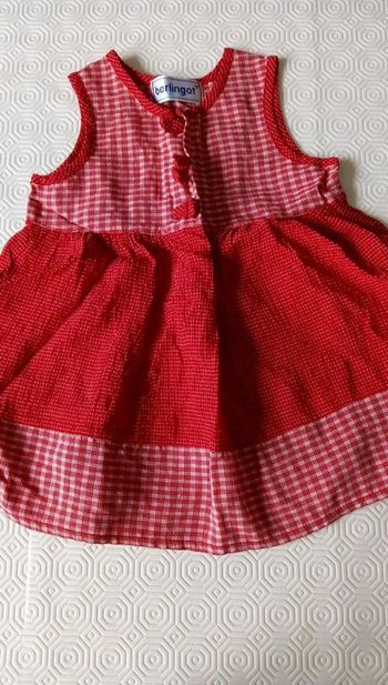 Robe à petits carreaux rouges 6 mois