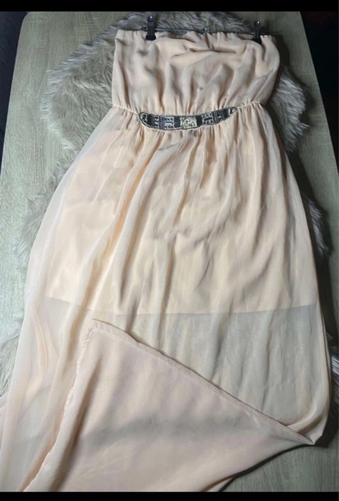 Superbe robe bustier cocktail / soirée rose pale Zara Taille M / 38 - photo numéro 2