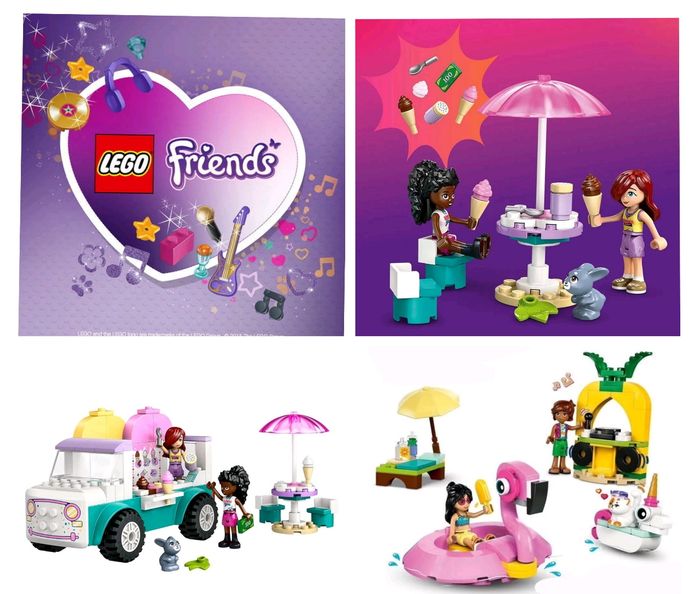 Lego Friends le camion de glace et la fête dans la piscine avec les bouées licorne et flamant rose - photo numéro 3