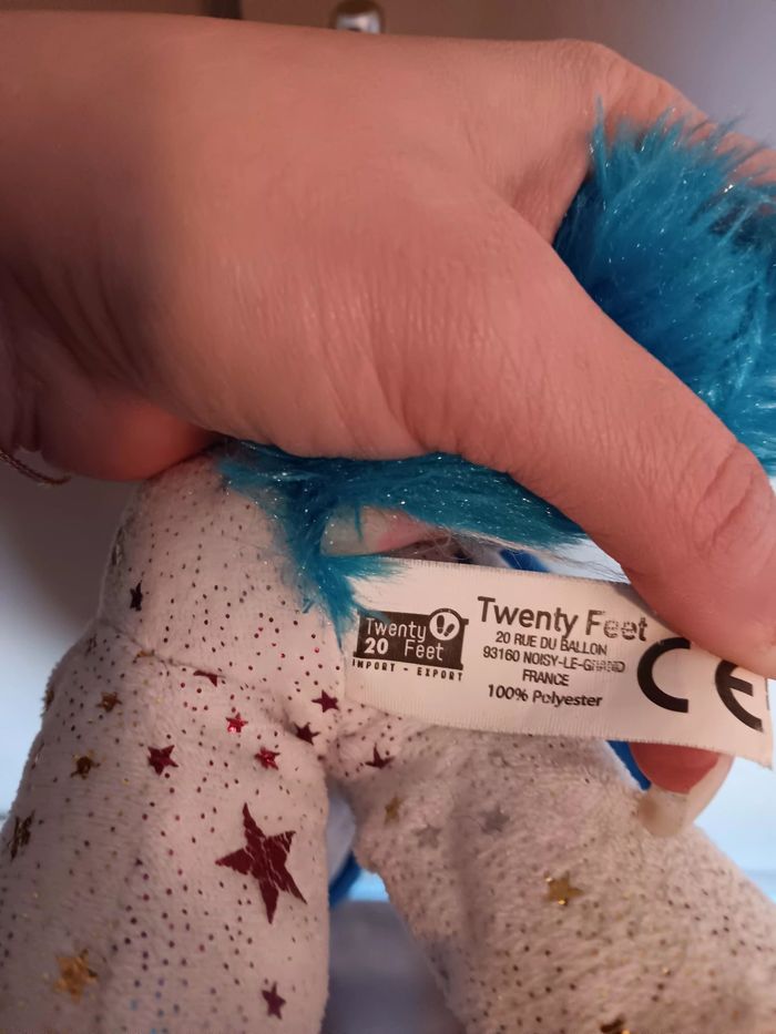 Peluche licorne Bleu étoiles - photo numéro 4