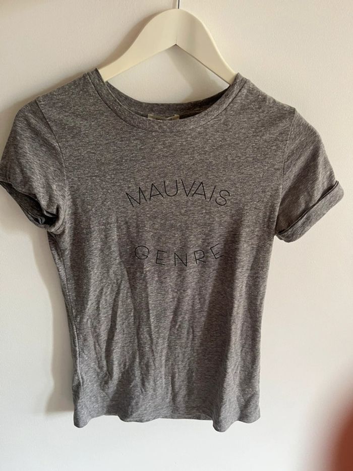 Tee shirt gris « Mauvais Genre » - photo numéro 3