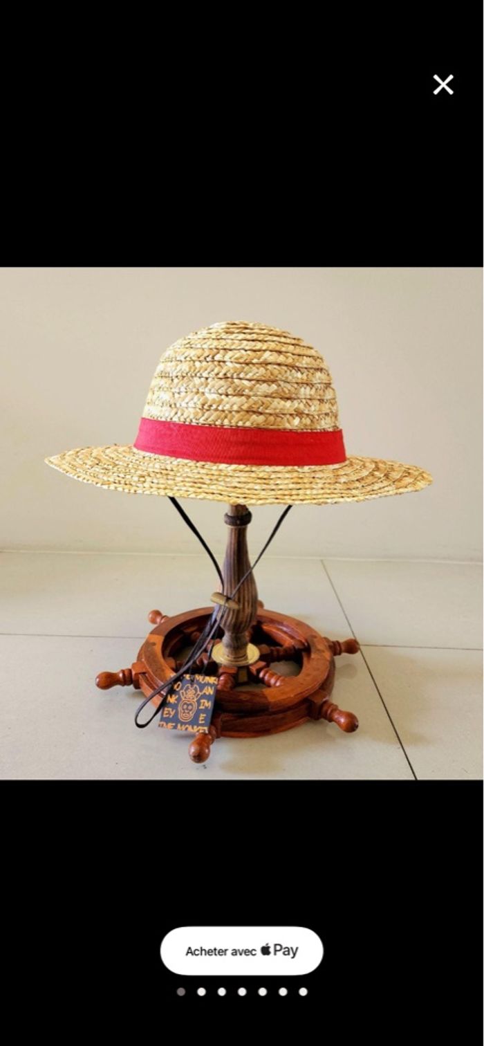Chapeau de paille style Luffy (One Piece) – État neuf - photo numéro 2