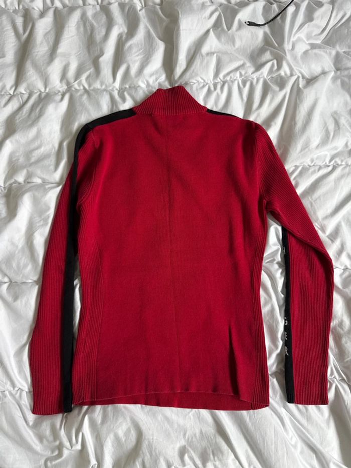 Pull zippé Tommy Hilfiger rouge femme - Taille M - photo numéro 5